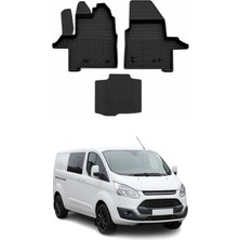 Omac Ford Tourneo Custom 2012-2024 Uyumlu 4d Havuzlu Paspas Kauçuk Siyah 3 Parça