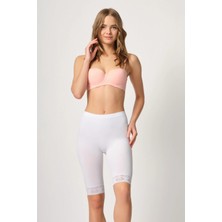 L'ombre Beyaz Mı Emay 3004 Soft Uzun Paça Dantel Boxer