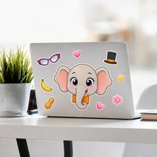 Yeap Office Kişiye Özel Sevimli Fil'i Yarat- Tavşan Temalı Laptop, Ajanda, Duvar Sticker Seti - 3 Model Fil