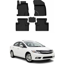 Omac Honda Civic 9 Sd 2012-2016 Uyumlu 4d Havuzlu Paspas Kauçuk Siyah 5 Parça