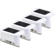 Mobee Beyaz Solar Güneş Enerjili Beyaz Köşebent Merdiven Veranda Bahçe LED Lamba Dekoratif Dış Mekan Aydınlatma