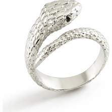 Balevien Yılan Metal Yüzük - Silver