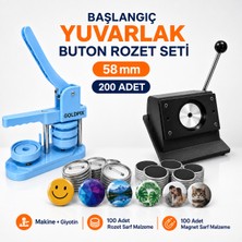 Goldpix Başlangıç Yuvarlak Buton Rozet Baskı Seti 58 mm - 200 Adet