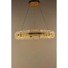 GN Gen Aydınlatma Modern Gold Çizgili Akrilik Modeli Tek Renk Şık Salon LED Sarkıt Avize