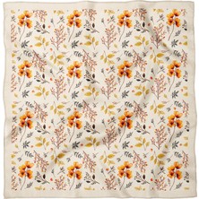 Sultan İpek Sonbahar Esintisi Çiçek Desenli Fular / Bandana 70X70CM