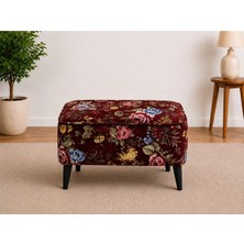 Co Art Home Dekoratif Puf & Bench 60X38 cm Ayak Uzatma Koltuğu - Bordo