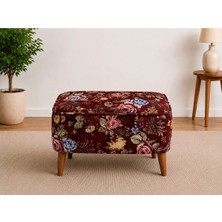 Co Art Home Dekoratif Puf & Bench 60X38 cm Ayak Uzatma Koltuğu - Bordo