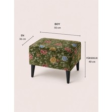 Co Art Home Dekoratif Puf & Bench 50X36 cm Ayak Uzatma Koltuğu - Haki