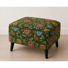 Co Art Home Dekoratif Puf & Bench 60X38 cm Ayak Uzatma Koltuğu - Haki