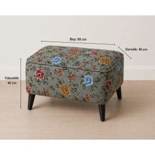 Co Art Home Dekoratif Puf & Bench 60X38 cm Ayak Uzatma Koltuğu - Gri