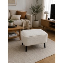 Co Art Home Dekoratif Puf & Bench 60X38 cm Ayak Uzatma Koltuğu - Krem