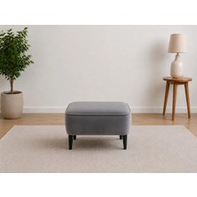Co Art Home Dekoratif Puf & Bench 60X38 cm Ayak Uzatma Koltuğu - Gri