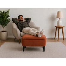 Co Art Home Dekoratif Puf & Bench 60X38 cm Ayak Uzatma Koltuğu - Turuncu