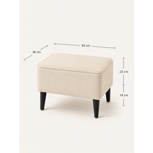 Co Art Home Dekoratif Puf & Bench 50X36 cm Ayak Uzatma Koltuğu - Krem