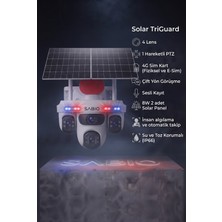 Sabio Solar Triguard 4 Lensli 4g Sim Kartlı Solar Panelli Güvenlik Kamerası