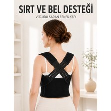 Beruflic Dik Duruş Korsesi Ayarlanabilir Lastikli Sırt ve Bel Destekli Postür Korsesi