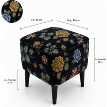 Co Art Home Dekoratif Puf & Bench 40X40 cm Ayak Uzatma Koltuğu - Siyah