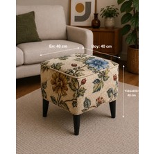 Co Art Home Dekoratif Puf & Bench 40X40 cm Ayak Uzatma Koltuğu - Bej