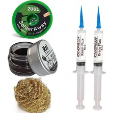 MHM Havya  Ucu Rsl Temizleme Kremi,süngeri, 2uul 2,0mm Lehim Emme Fitili Krem Flux Yüzey Lehim Temizleme SETI08