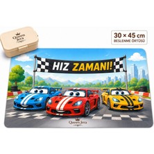 Queen Jera Erkek Çocuk Beslenme Örtüsü Seti 30X45 cm - Yarış Arabası Desenli