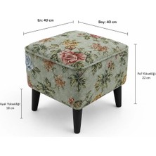 Co Art Home Dekoratif Puf & Bench 40X40 cm Ayak Uzatma Koltuğu - Yeşil