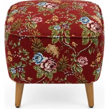 Co Art Home Dekoratif Puf & Bench 40X40 cm Ayak Uzatma Koltuğu - Bordo