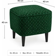 Co Art Home Dekoratif Puf & Bench 40X40 cm Ayak Uzatma Koltuğu - Yeşil