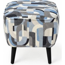 Co Art Home Dekoratif Puf & Bench 40X40 cm Ayak Uzatma Koltuğu - Mavi