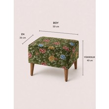Co Art Home Dekoratif Puf & Bench 40X40 cm Ayak Uzatma Koltuğu - Haki