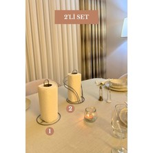 Edora Home 2’li Set Mat Gümüş Kuğu Peçetelik Dik Kağıt Havluluk Mutfak Seti