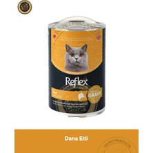 Reflex Plus Gravy Sos İçinde Et Parçacıklı Dana Etli Yetişkin Kedi Konserve Maması 400 gr