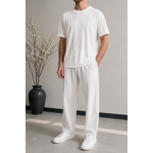 Casa Prenda Erkek Ekru Basic Tişört – Bisiklet Yaka, Kısa Kollu, Regular Fit