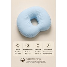 Moonzy Minimalist & Cozy  Bean Piercing Yastığı, Yan Yatanlar Için Boyun Destekli,  %100 Pamuk Poplin