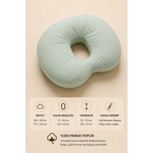 Moonzy Minimalist & Cozy  Bean Piercing Yastığı, Yan Yatanlar Için Boyun Destekli,  %100 Pamuk Poplin