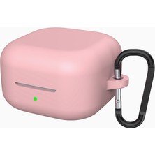 Coverzone Samsung Galaxy Buds 4 ile Uyumlu / Buds 4 Pro Için True Wireless Earbuds Silkguard Soft Yumuşak Pürüzsüz Silikon Kılıf, Askı Aparatı Dahil   Pembe