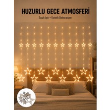 Cm Store Yıldız Desenli Perde Tipi Peri LED 3x3 Metre Aydınlatma Yeni Nesil