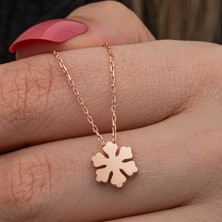 Hazego Gümüş Rose Minimal Kar Tanesi Kadın Kolye