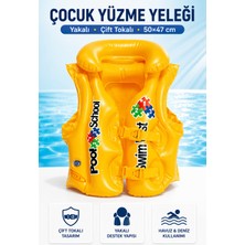 Empressco Çocuk Şişme Yüzme Yeleği 50×47 cm 3–6 Yaş – Çift Tokalı Güvenli Yüzme Destek Yeleği Havuz ve Deniz Kullanımına Uygun