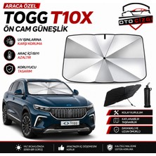 OtoÇizgi Togg T10X Şemsiye Tip Ön Cam Güneşliği Katlanabilir Uv Korumalı Araç Cam Güneşlik