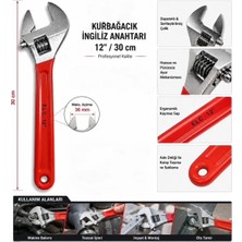 Elc ELC12 Kurbağacık Ingiliz Anahtarı 12'' Inç 30 cm Ayarlı Anahtar Ergonomik Saplı Kurbağacık