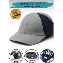Emirhan Emr-G Koruyucu ve Darbe Emici Koruma Baş Şapkası Şapkalı Baret Gri