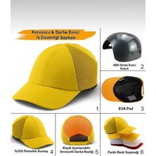 Emirhan Emr-S Koruyucu ve Darbe Emici Koruma Baş Şapkası Şapkalı Baret Sarı
