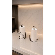 Edora Home 2’li Set Siyah Kuğu Peçetelik Dik Kağıt Havluluk Misketli Mutfak Seti