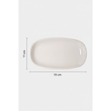 12'li Valencia Oval Kayık Tabak 19CM Krem Rinart