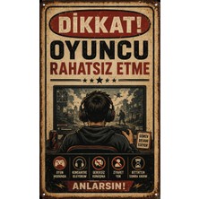 Lucena Oyuncuyu Rahatsız Etme Retro Metal Duvar Tablosu Gamer Oyuncu Odası Dekoratif Tabela 15X20 cm