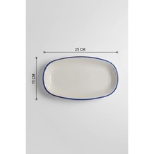 12'li Valencia Oval Kayık Tabak 25CM Rim Lacivert Rinart