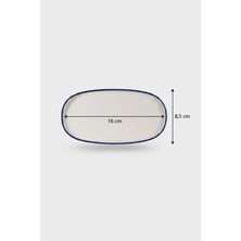 6'lı Toledo Oval Kayık Tabak 16X8,5CM Rim Lacivert Rinart