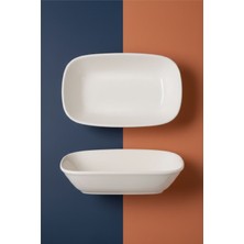12'li Valencia Kare Kayık Tabak 14CM. Krem Rinart