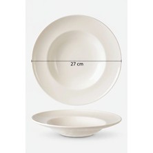 6'lı Valencia Makarna Tabağı 27CM Krem Rinart