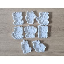 Craftelle Safari Hayvanları Temalı 8'li Özel Tasarım Kurabiye ve Hamur Kalıp Seti